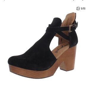 Free People Cedar Clogs in Black Suede